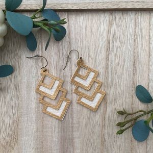 Handmade Bohemian Geometric Minimalist Faux Leather Earrings